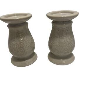 HOME Ceramic Candelholders set 2 ( 7 1/2 X 4 1/2) 2010 TARGET